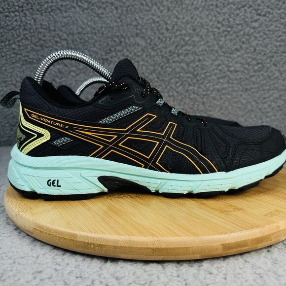 ASICS Gel Womens Trail Running Sneakers Black Blue Yellow Size 11 - Picture 4 of 16